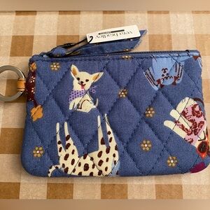 Vera Bradley Zip ID Case with Key Ring in Bark Park.  NEW Will receive exact